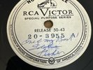 SIGNED PROMO RCA Victor 78 RPM Eddie Fisher 20-3955 Release 50-43 V++ Autograph