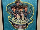 The Beatles Love Me Do LP Picture Disc Artwork Caricatures Glass Framed Metal