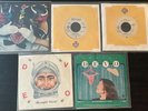 Five DEVO 45's- BEAUTIFUL WORLD, Peek a Boo & GATES OF STEEL Live  + 2 near mint