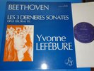 Yvonne Lefebure BEETHOVEN The Last Three Piano Sonatas - FY 051
