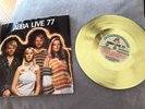 RARE ABBA/LIVE 77  1977 PROMOTIONAL GOLD COLOURED FLEXI DISC RECORD IN P/SLEEVE