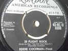 Eddie Cochran 20 FLIGHT ROCK / DARK LONELY STREET VG- LONDON VINYL 45