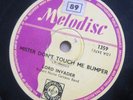 78 RPM LORD INVADER mister don't touch me bumper hurricane connie KILLER CALYPSO