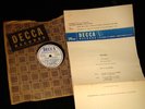 Top O' Morning 78 DECCA Radio Spots Read by Bing Crosby w/ que sheets