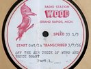 BRUCE GRANT WGRD GRAND RAPIDS RADIO 1956 ACETATE 16