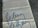 authentique autographe sur echarpe en soie    JOHNNY HALLYDAY