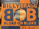 BILLY BRAGG Bloke On Bloke. Signed Orange / Blue Vinyl LP EXCELLENT UNPLAYED