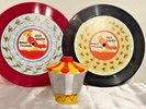 Vintage (1956) Red Raven Magic Mirror Topper Carousel with 2 Records