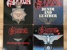 SET OF 4 SAXON LPs vinyl heavy metal LIVE, STRONG ARM, WHEELS OF STEEL, DENIM