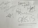 Oasis 1st Lineup Fully Signed Sheet Autograph