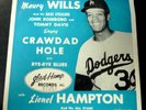 MAURY WILLS -CRAWDAD HOLE/Bye Bye Blues 45 w/PS Los Angeles Dodgers Baseball