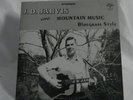 Vintage Vinyl Record: J.D. Jarvis sings Mountain Music Bluegrass Style