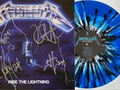 SUPER RARE: METALLICA - Ride The Lightning - Blue Splatter Vinyl SIGNED by all 4