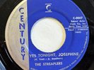 The Streaplers Yes Tonight, Josephine/Twenty Miles Century VG+ Garage Rock 1965
