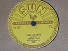 Johnny Cash 78 RPM Train of Love/There You Go Sun Record Company Tested #258
