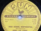 78 Rpm ; Jerry Lee Lewis ; High School Confidential & Fools Like Me ; SUN-296