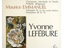 NM YVONNE LEFEBURE piano Dukas & Emmanuel french FY 017 LP
