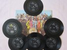 THE BEATLES, Sgt Pepper original LP sleeve and 6 original Parlophone 45 singles.