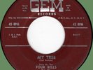 FOUR BELLS My Tree / Only a Miracle 45rpm Gem 1954 Wash DC doo-wop R&B original