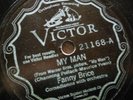 78 rpm Victor 21168, Fanny Brice, My Man, Song of Sewing Machine, jazz E