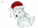 SWAROVSKI CHRISTMAS SANTA PUPPY DOG MINT CONDITION SO CUTE &PERFECT