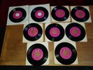 BUNDLE  9  7' RECORDS PERIWINKLE LABELS CANADA KILLER MUSIC ALL SHOOK UP PER3709