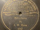 J. W. Myers - Minnie-Ha-Ha - Victor Monarch 1147 - Good