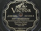 Fats Waller - Ain't Misbehavin' / Sweet Savannah Sue (Shellac, 10