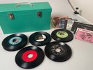 EXC 1960s Double 45 Record Box CARRYING CASE   Holds 100 w/38 Records Sleeves