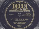 LOUIS ARMSTRONG La Vie En Rose / C'Est Si Bon DECCA 27113 EX- 78 10
