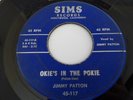 45 JIMMY PATTON Sims 117 Lonely Nights/Okie's In The Pokie RARE ROCKABILLY VG+
