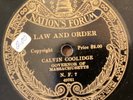 Calvin Coolidge – 78 rpm Nation’s Forum NF7: Law and Order/PRINCE BAND: Father