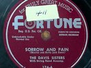 DAVIS SISTERS - Sorrow and Pain / Kaw-Liga FORTUNE COUNTRY 78 RARE SKEETER E-