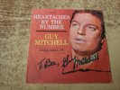 HAND SIGNED SLEEVE 1950s VG+ Guy Mitchell Heartaches By The Number 41476 45
