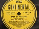 78 RPM East Of The Sun Interlude Sarah Vaughan Dizzy Gillespie Continental 6031