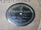 VINTAGE Paramount Vinyl 2-sided Record 78RPM I Will Tell A Wondrous Story
