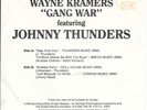 JOHNNY THUNDERS & WAYNE KRAMER Gang War SINGLE Zodiak RED VINYL MC5 NY DOLLS