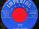 PEE WEE CRAYTON on IMPERIAL #5297 “WIN-O” Og ‘54 in VG++
