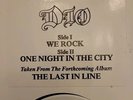 Dio Last In Line Adv Orig UK Test Press Rare 2 Trk One Night We Rock Lp Ep Hype