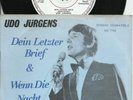 UDO  JURGENS  SOUTH AFRICA  PS  45  DEIN LETZTER BRIEF  EX+/EX+