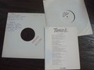 TONIO K LIFE IN THE FOODCHAIN Test Pressing LP VINYL RECORD Rare Lyrics Lot