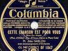Jean Sablon, Joseph & Django Reinhardt, Grappelly 78 tours rpm COLUMBIA DF 1847