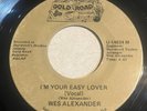 Wes Alexander: I'm Your Easy Lover 45 GOLD ROAD Rare 80s Georgia Sweet Soul HEAR