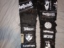 Crust Punk Pants Hand Sewn Hand Painted Crass Shitlickers GBH Anti Cimex