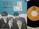 THE KINKS - SET ME FREE / I NEED YOU Near Mint Italy Garage