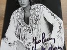 JOHNNY HALLYDAY: Handmade Autograph Vintage Photo B&W Size 24cm/18cm