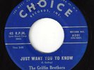GRIFFIN BROTHERS Just Want You To Know/Trickle Little Tea TEEN ROCK 1961 45RPM