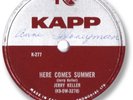 Super Rare 1959 JERRY KELLER Rock’n Roll 78 RPM Record. Here Comes Summer