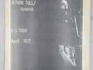 Jethro Tull Live Vinyl LP Record Ticketro Ticketron U.S. Tour April 1972