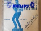 D - Very RARE SP JUKEBOX Johnny Hallyday Maybellene / Blueberry Hill Autographed